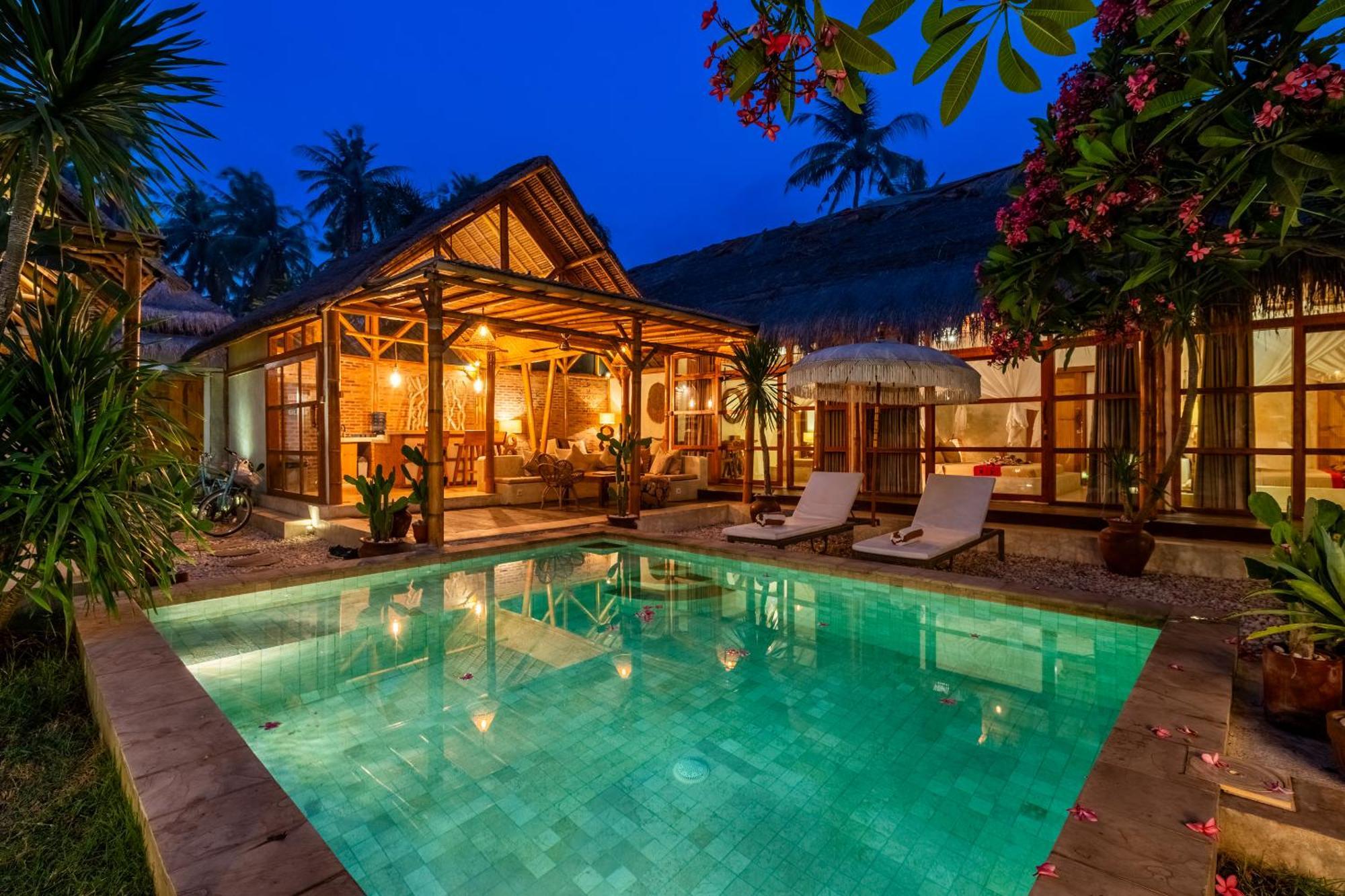 Villa Burung Gili Air Authentic 3-Bedroom Bamboo Villa With Private Pool Exterior photo